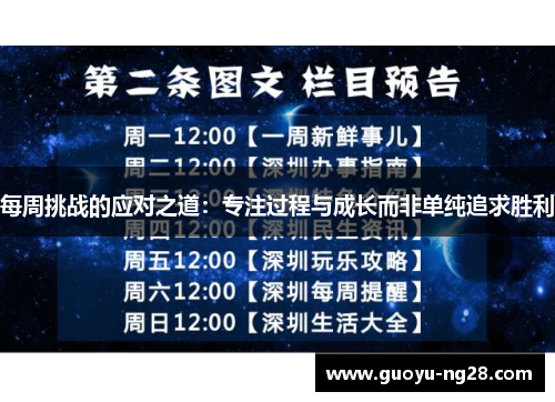 每周挑战的应对之道：专注过程与成长而非单纯追求胜利